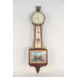 An Edwardian mahogany American banjo wall clock dial marked Tiffany & Co and Chelsea,