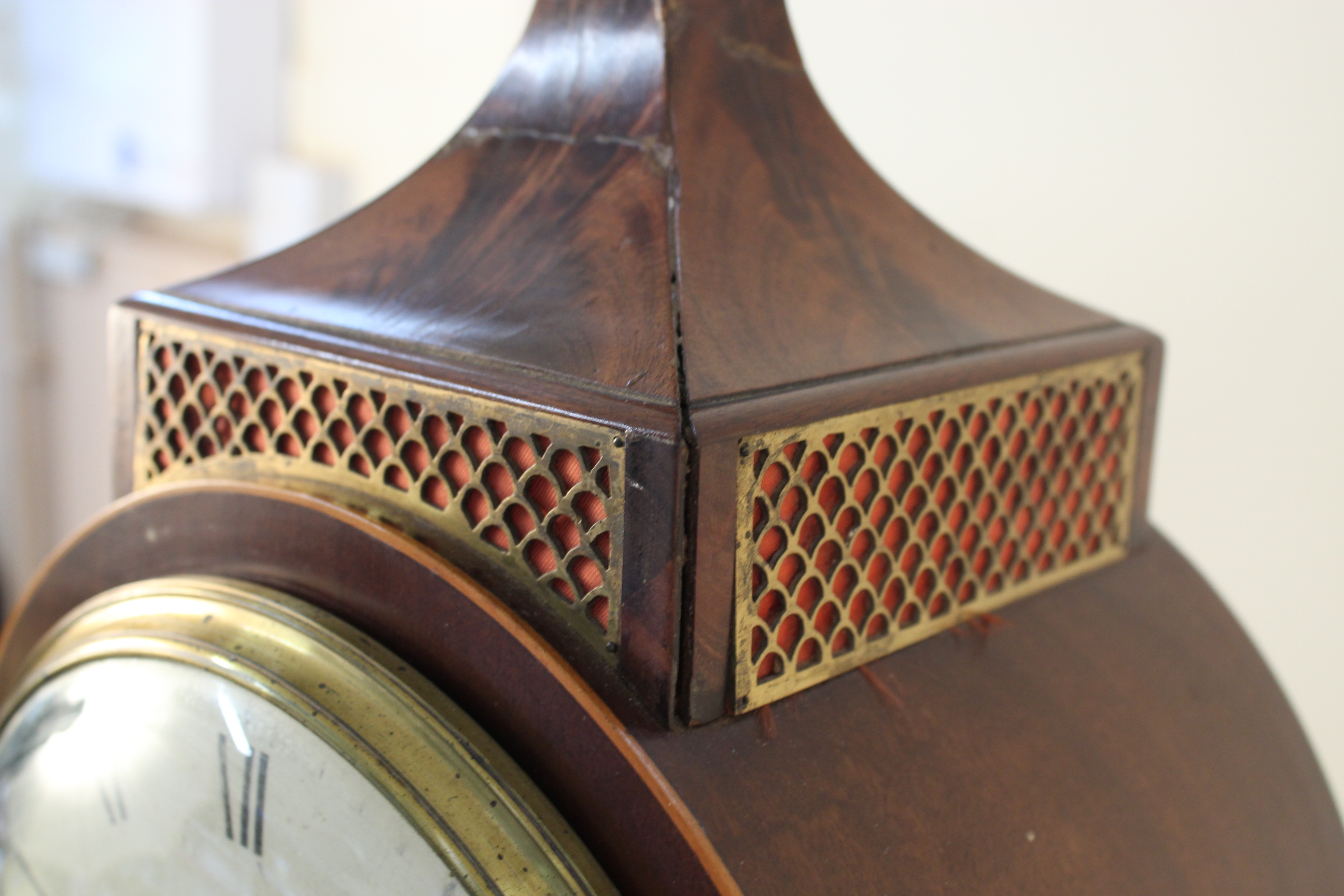 An inlaid mahogany balloon clock by Henry Harris, - Image 6 of 8