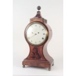 An inlaid mahogany balloon clock by Henry Harris,