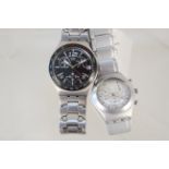 Three Swatch chronographs,