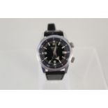 Rodania Waterman automatic 1960's (compressor case), black dial, internal rotating bezel,