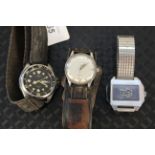 A Bulova automatic, Casio quartz diving style watch,