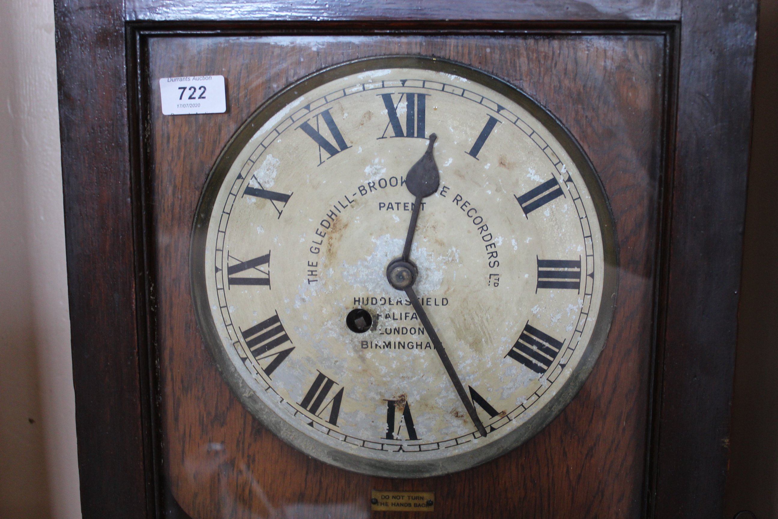 An oak cased clocking in machine 'The Glenhill-Brook' by Time Recorders Ltd - Image 2 of 4