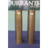 Two large German brass shell cases,