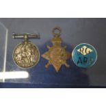 A WWI 14/15 Star and a WWI War medal, both to 7120 E.G.Barker SMN. R.N.R. with an A.R.P.