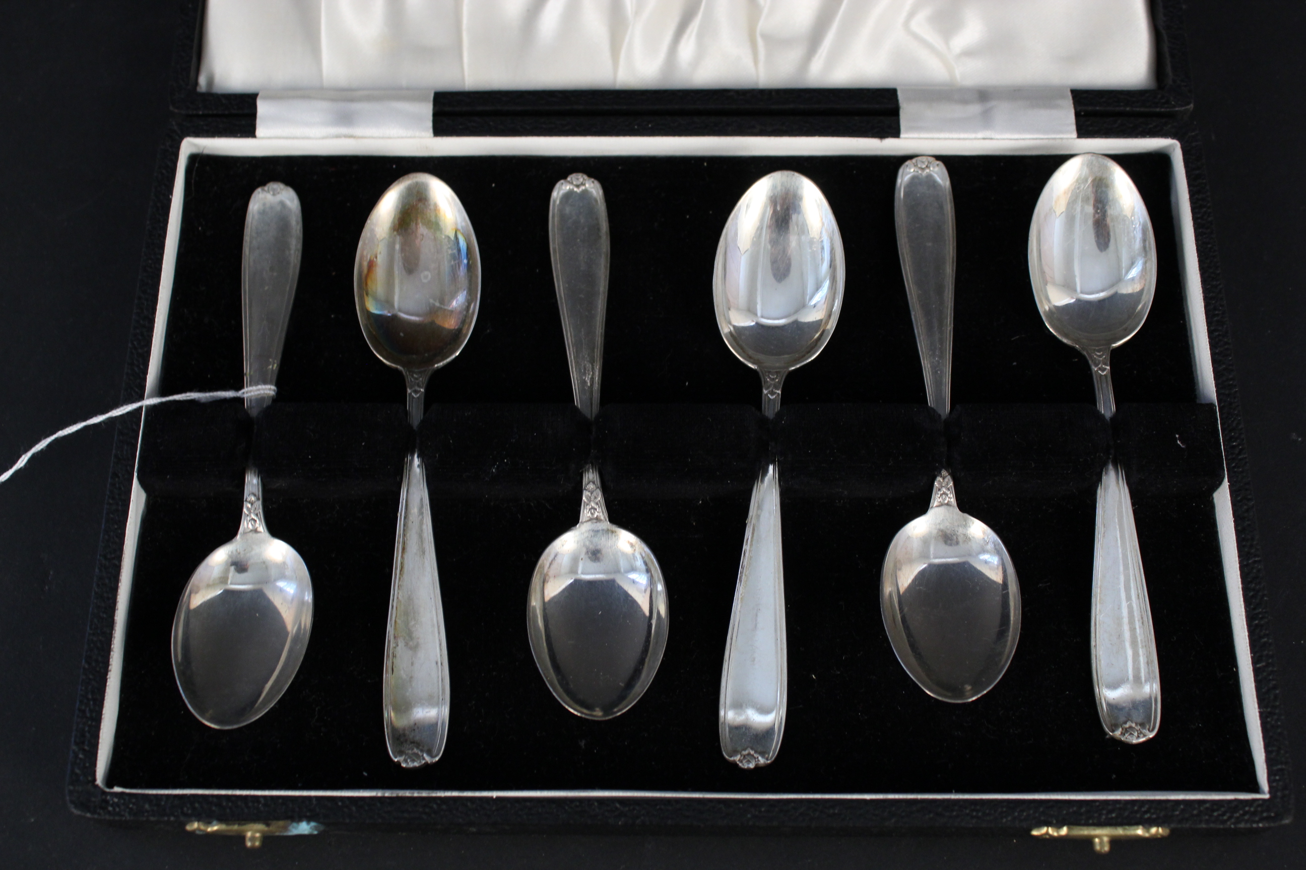 Cased Russian spoons (set of six),