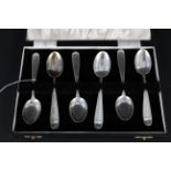 Cased Russian spoons (set of six),