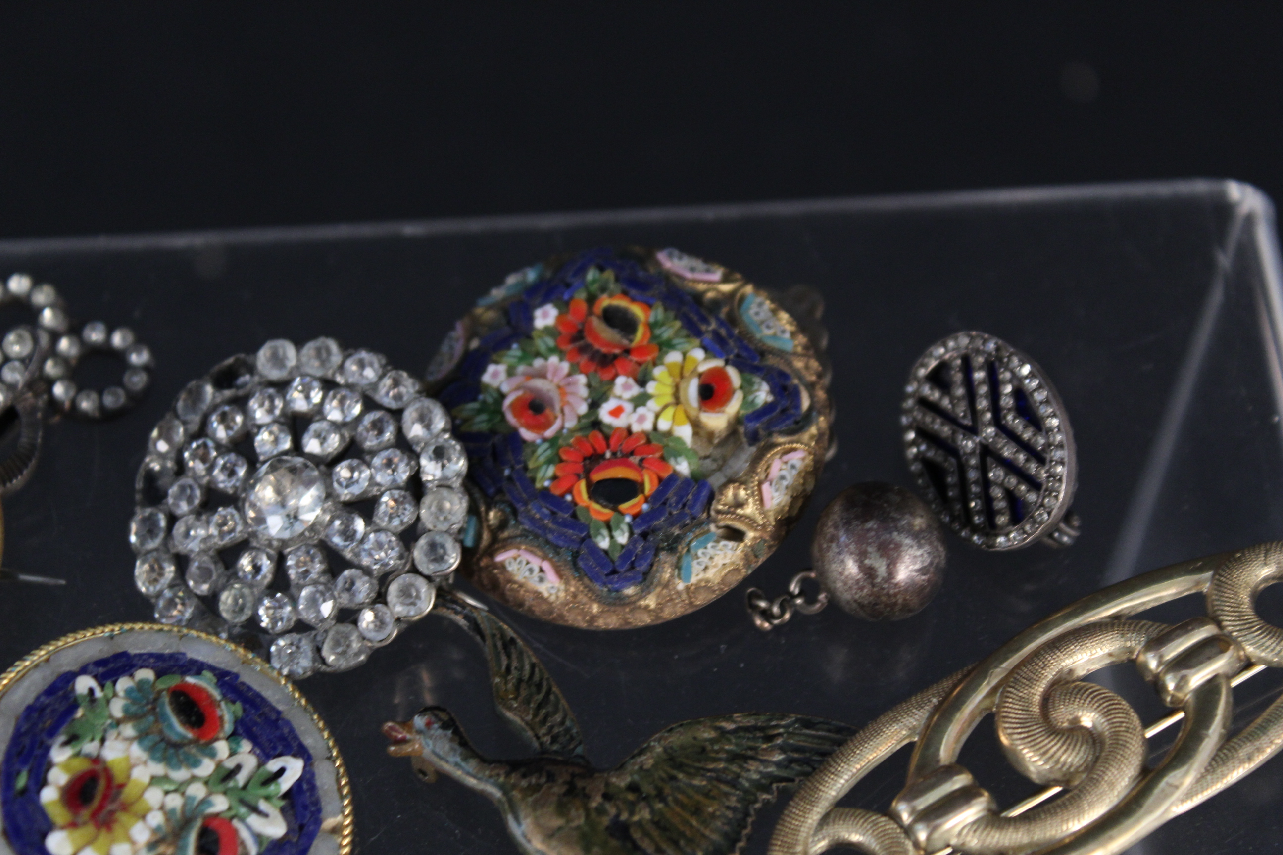 Mixed brooches, most of which are costume jewellery, various styles including paste set, - Image 2 of 3