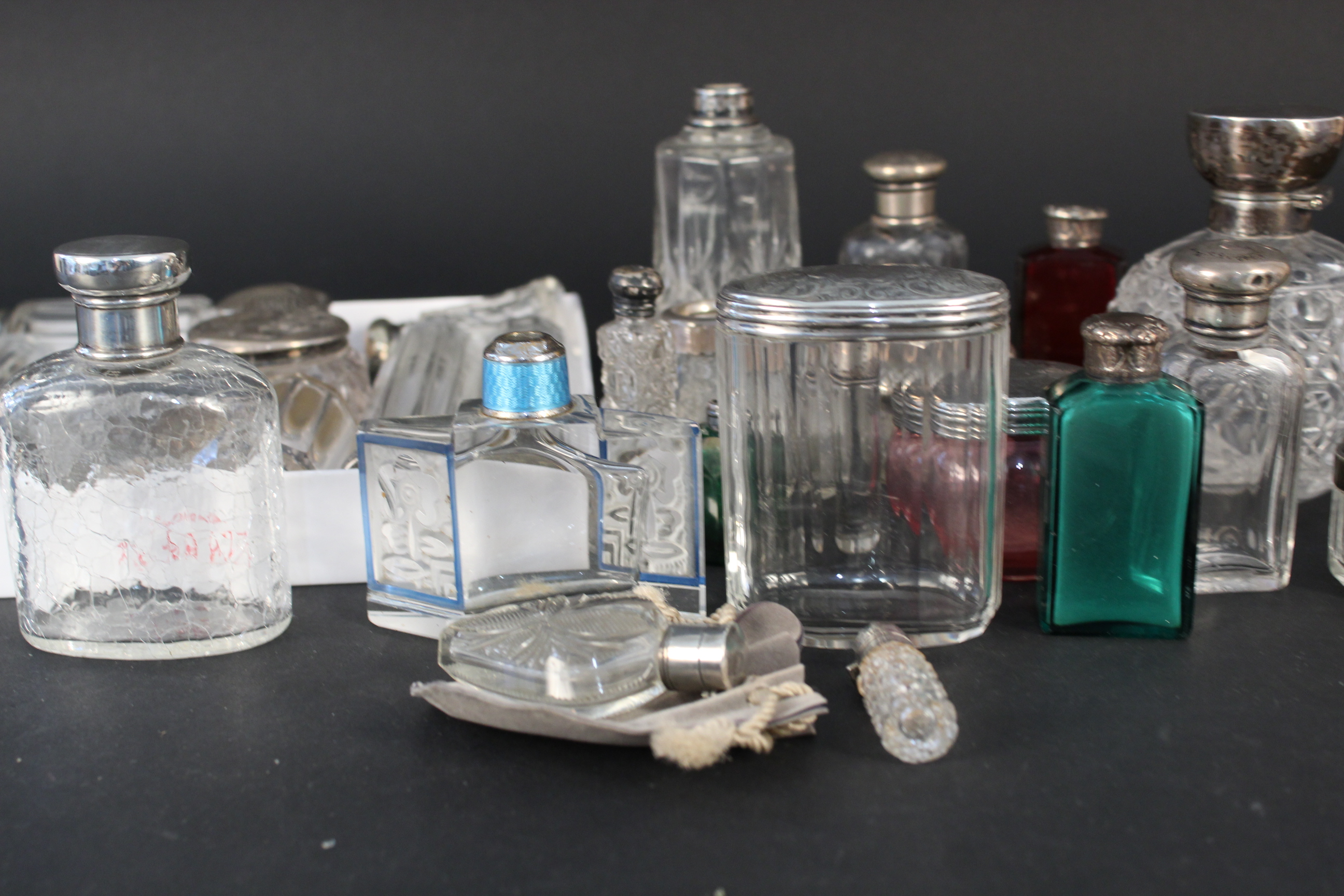 A large collection of silver and white metal lidded/mounted jars, bottles, - Image 3 of 3