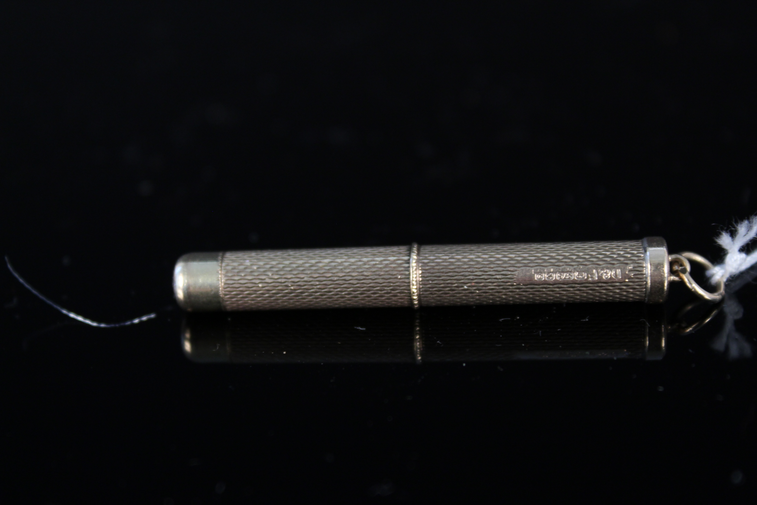 A 9ct gold cigar piercer in case, maker D & F, - Image 3 of 3