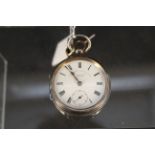 A silver cased pocket watch, dial marked The "Express" English Lever J.G.