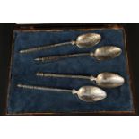 Cased Russian spoons (set of four),