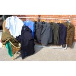 Various items of vintage men's clothing items including a Kenworth bomber jacket,
