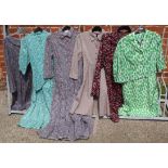 Five vintage dresses and a two piece dress and jacket