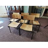 A set of five Remploy of Stafford steel and ply chairs