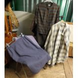 Assorted vintage lady's clothing including a blanket coat,