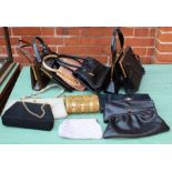 A selection of vintage handbags and purses