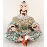 An unusual large mid 19th Century porcelain bearded nodding Pagoda figure with moving tongue and