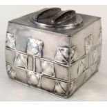 An Archibald Knox style pewter biscuit barrel, unmarked but in the style of model No.