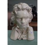A large plaster bust of Beethoven,