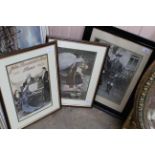 A large black framed photograph of Queen Elizabeth (The Queen Mother) and King George VI,