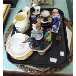 A tray of assorted china including Doulton ducks,