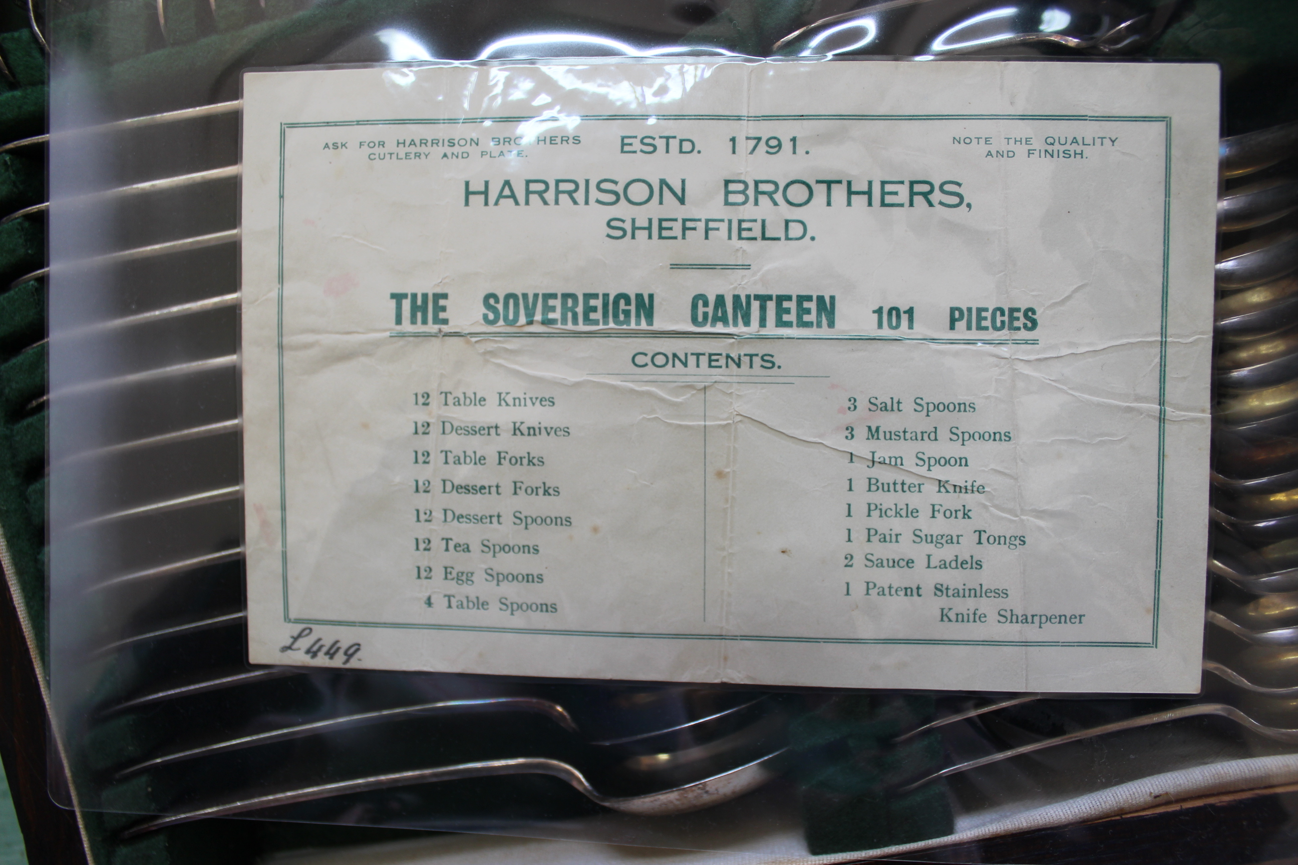 An oak cased canteen of cutlery of twelve settings (approx one hundred pieces), by Harrison Bros, - Image 3 of 4