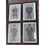 A selection of eight late Victorian framed and glazed prints, five Vanity Fair Spy examples,