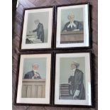 A group of six late Victorian Vanity Fair prints, four framed and glazed,