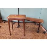 A mahogany coffee table and an oak occasional table