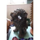 A cast metal lion figure, Chinese style,