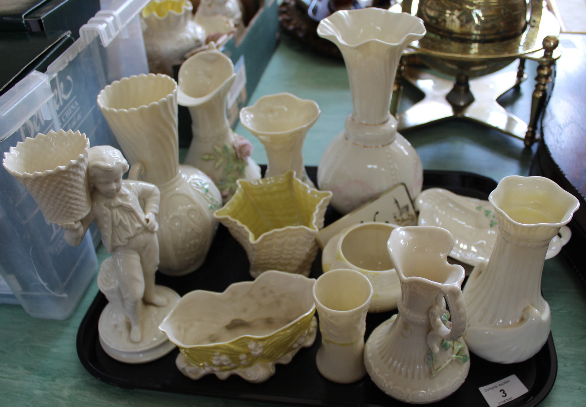 A tray of collectors Belleek china