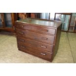 A 1920's oak chest of drawers