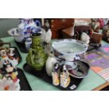 A selection of mixed ceramics to include an Austrian vase, two Art pieces marked Vassos,