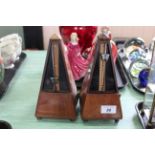 Two vintage French Maelzel metronomes,