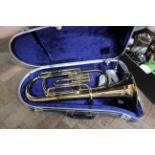 A cased euphonium