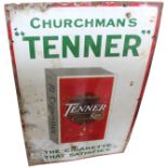 A vintage enamel sign, Churchmans 'Tenner' cigarettes,