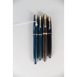 Two Parker duo fold pens together with a Parker Ladyfold and a Parker Slimford,