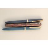 Two Conway Stewart 106 ink pens together with a marked on the 14ct gold nib Conway Stewart