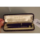 A cased Conway Stewart "The Dandy" pen and pencil set, the case marked Conway Stewart,