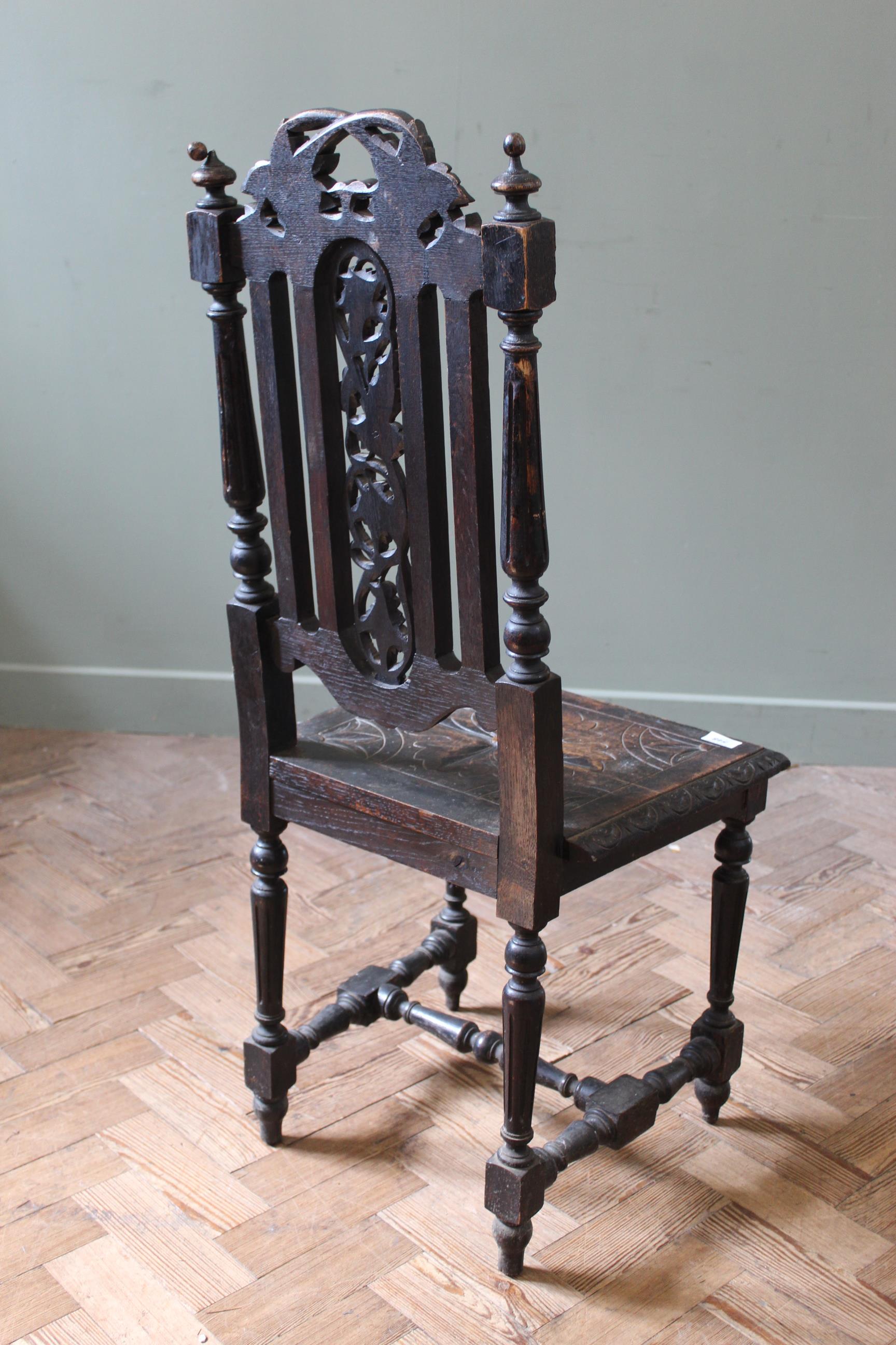 A late 19th Century stained oak single chair in the William and Mary style, - Image 3 of 3