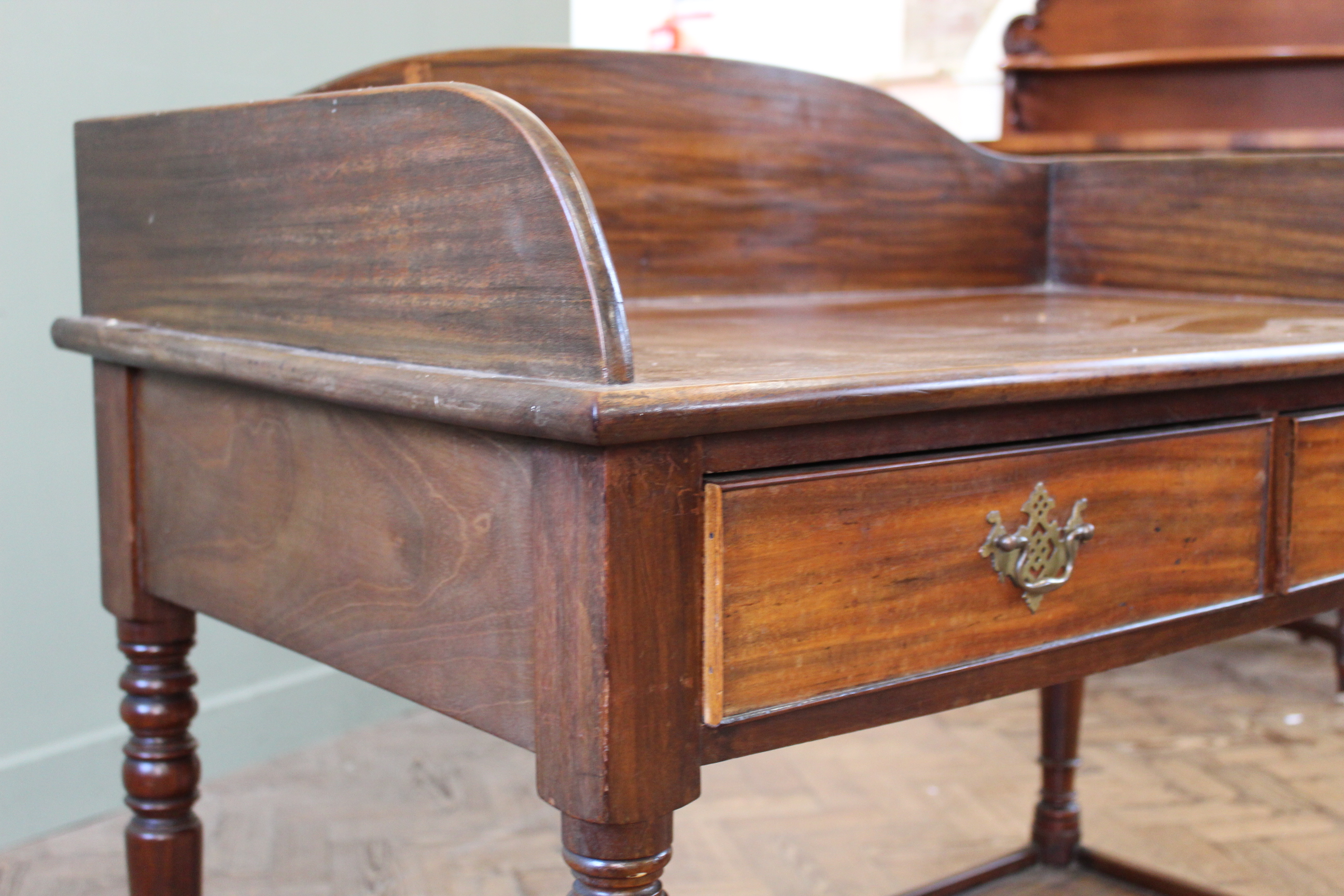 A mid 19th Century mahogany two drawer washstand with under tier, - Image 3 of 3