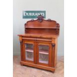 A mid 19th Century mahogany chiffonier with glazed doors,