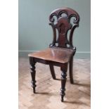 A mid 19th Century Victorian mahogany hall chair,