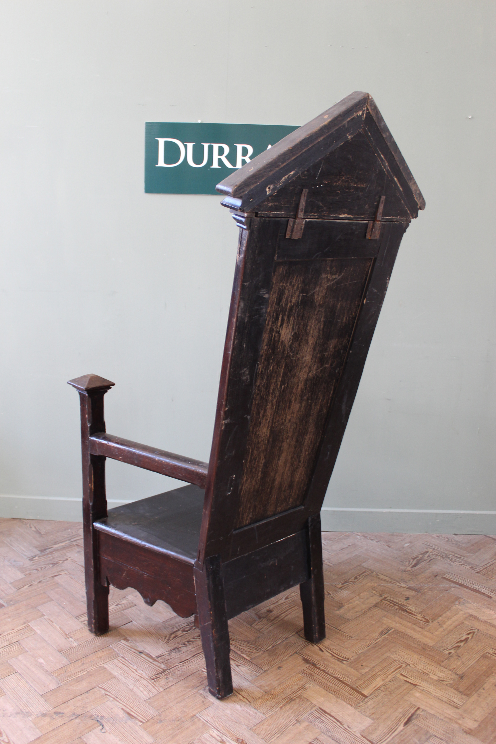 An Edwardian oak and beech master's chair, - Image 3 of 3