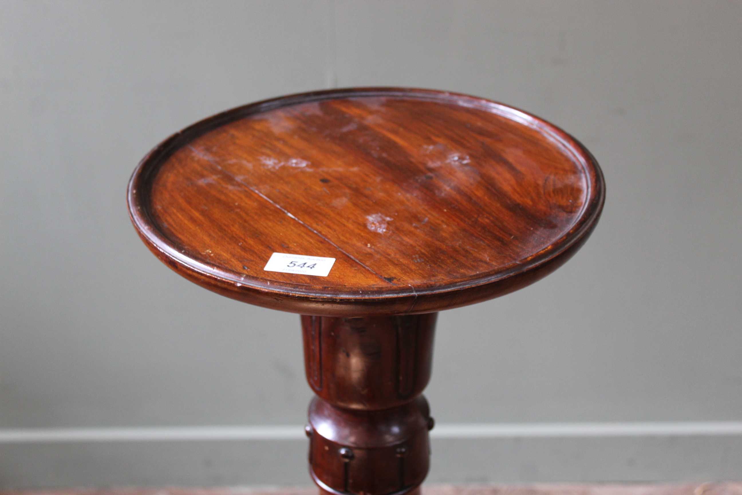 A late 19th Century mahogany torchere (adapted) top, - Image 3 of 3