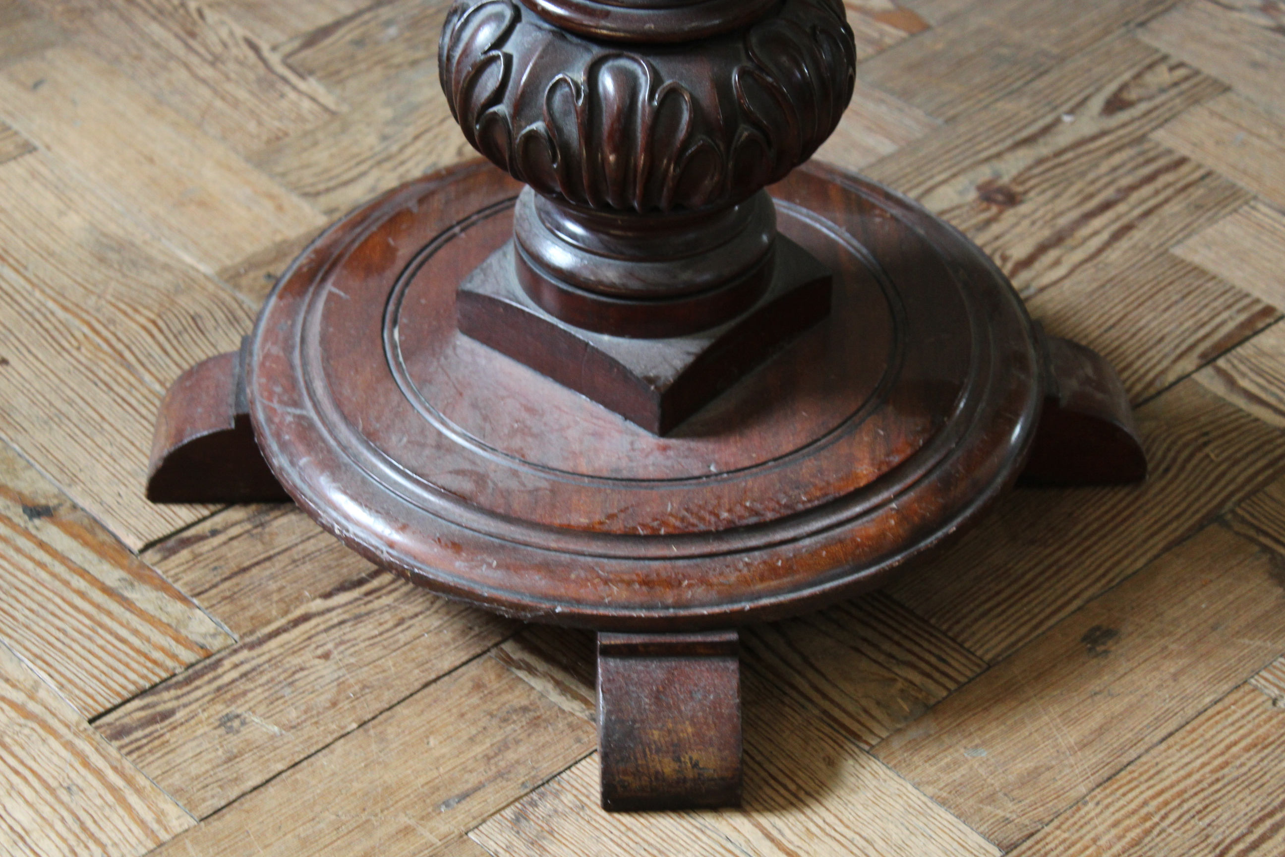 A late 19th Century mahogany torchere (adapted) top, - Image 2 of 3