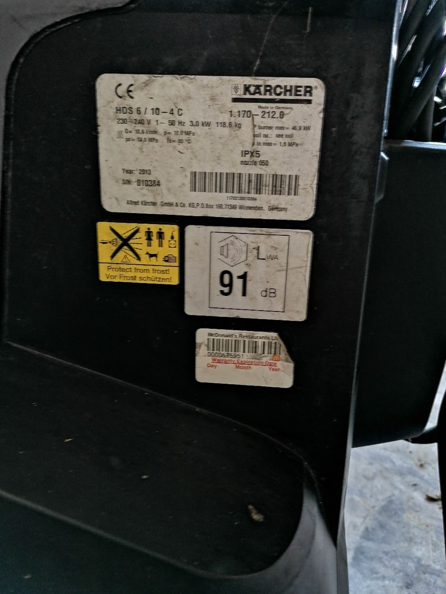 Karcher HDS 6/10-4C Hot water pressure washer. No VAT on this item. - Bild 3 aus 3