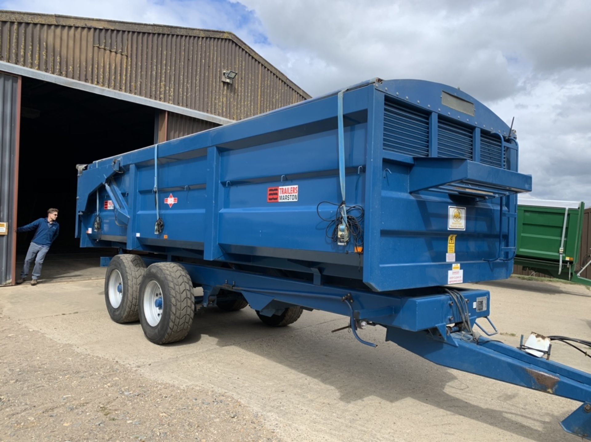 Marston 14T twin axle grain trailer (2008) c/w cover, - Image 2 of 3