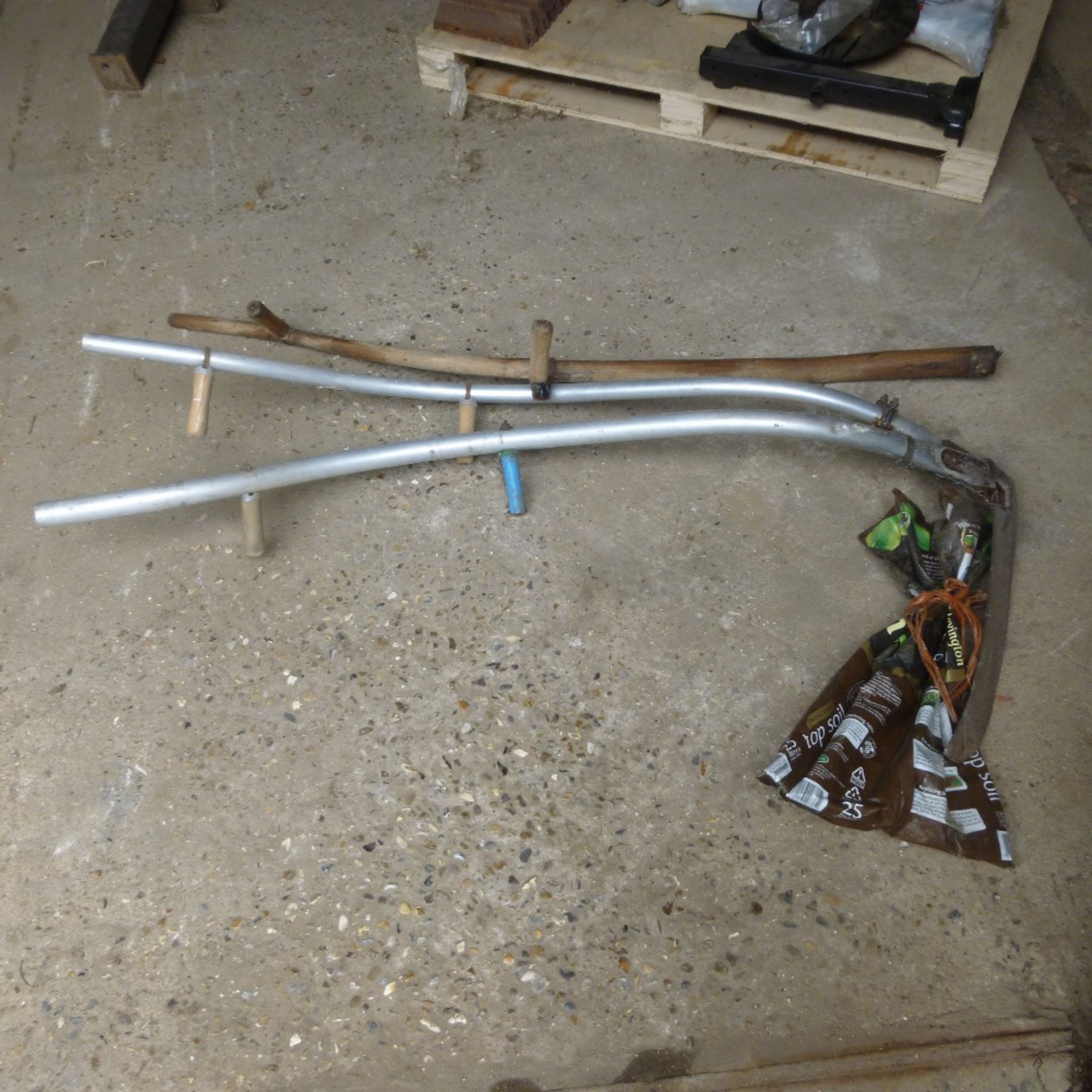2 Long Handles Scythes and a spare handle